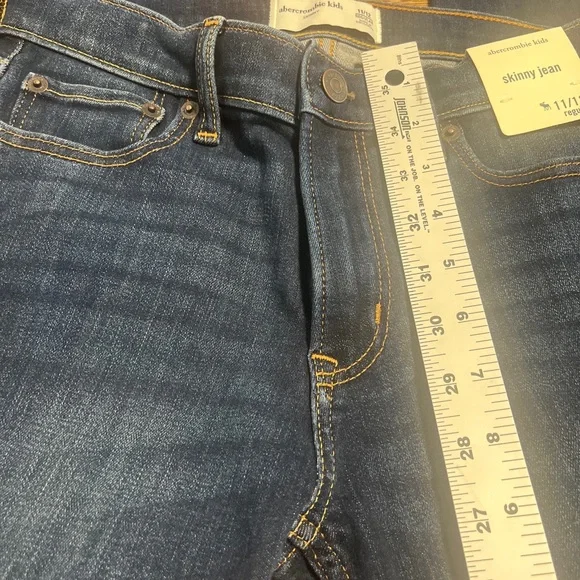 Abercrombie & Fitch Jeans Size 11/12 Regular Kids  High Rise Skinny Blue New - Picture 7 of 15